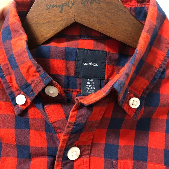 GAP kids gingham check shirt (short sleeve) - Picture 2 of 2